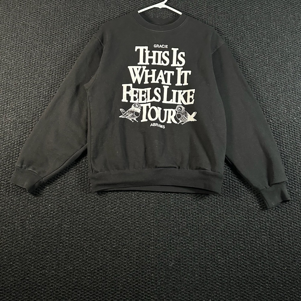 Gracie Abrams This Is What It Feels Like Tour Black Crewneck Sweatshirt‎ Size S